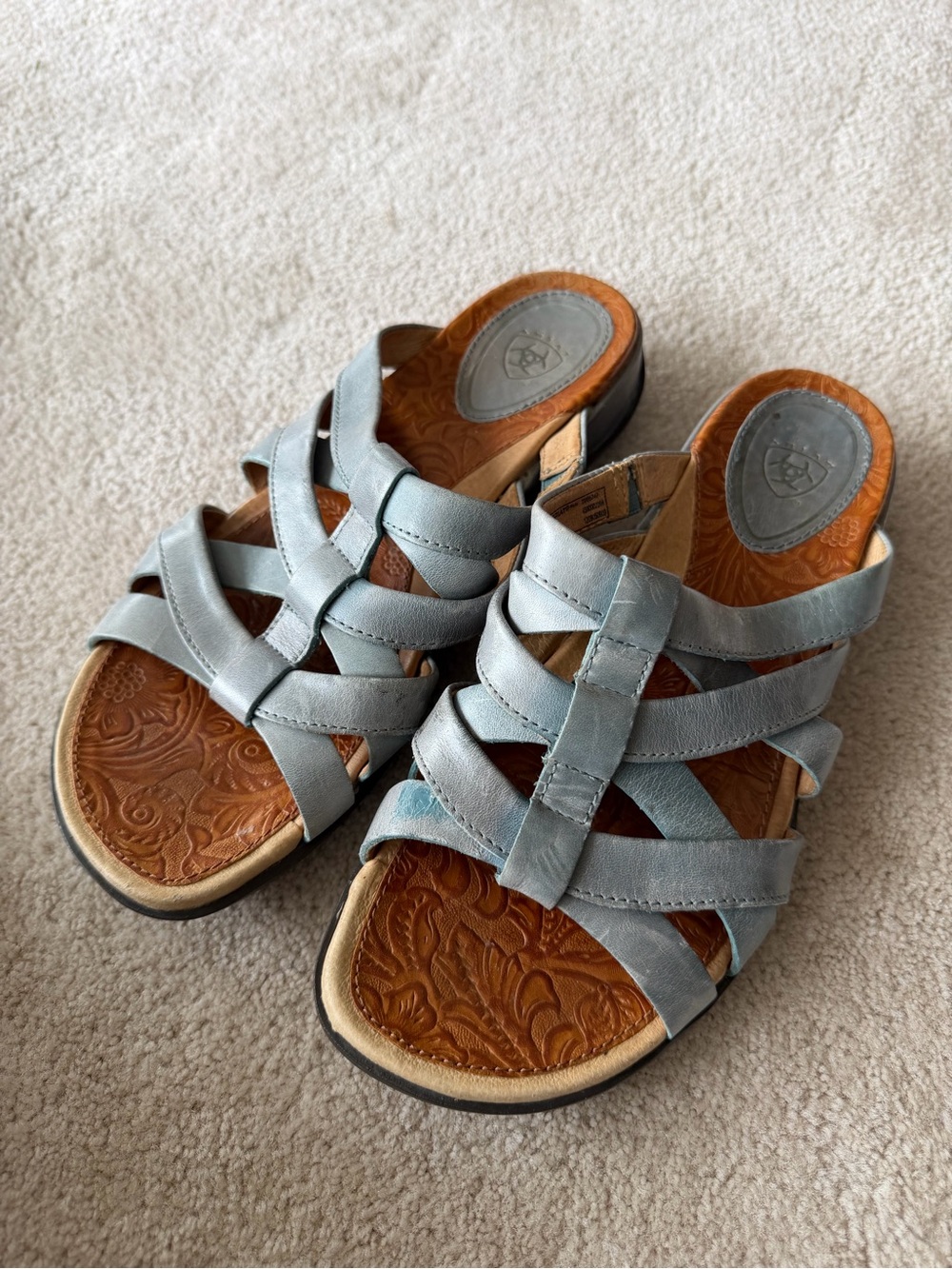 Ariat Powder Blue Woven Slide Sandals